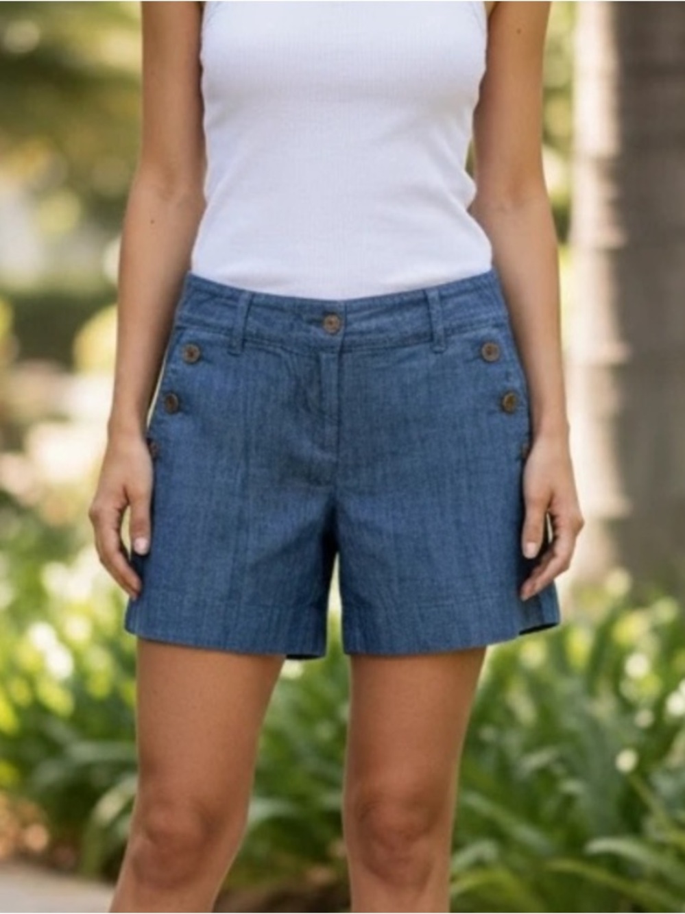 Isaac Mizrahi Denim Sailor Shorts Sz 12